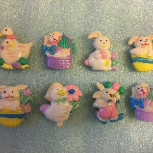 EASTER - 1980s Acrylic Easter Character Button Covers (set of 8)